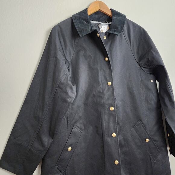 J.Crew NWT Long Barn Coat Black Waxed Twill Small Removable Quilted Vest - Picture 9 of 16